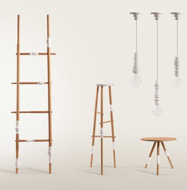 Échelle Porte-Serviettes Loft WENKO - 6 Barreaux Bambou/Métal - 43x156cm - Style Industriel