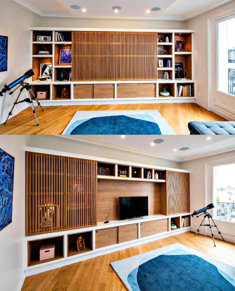 Meuble TV bibliothèque : 20 idées déco pour le salon