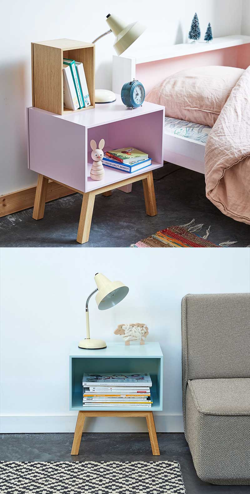 Table de chevet cube design