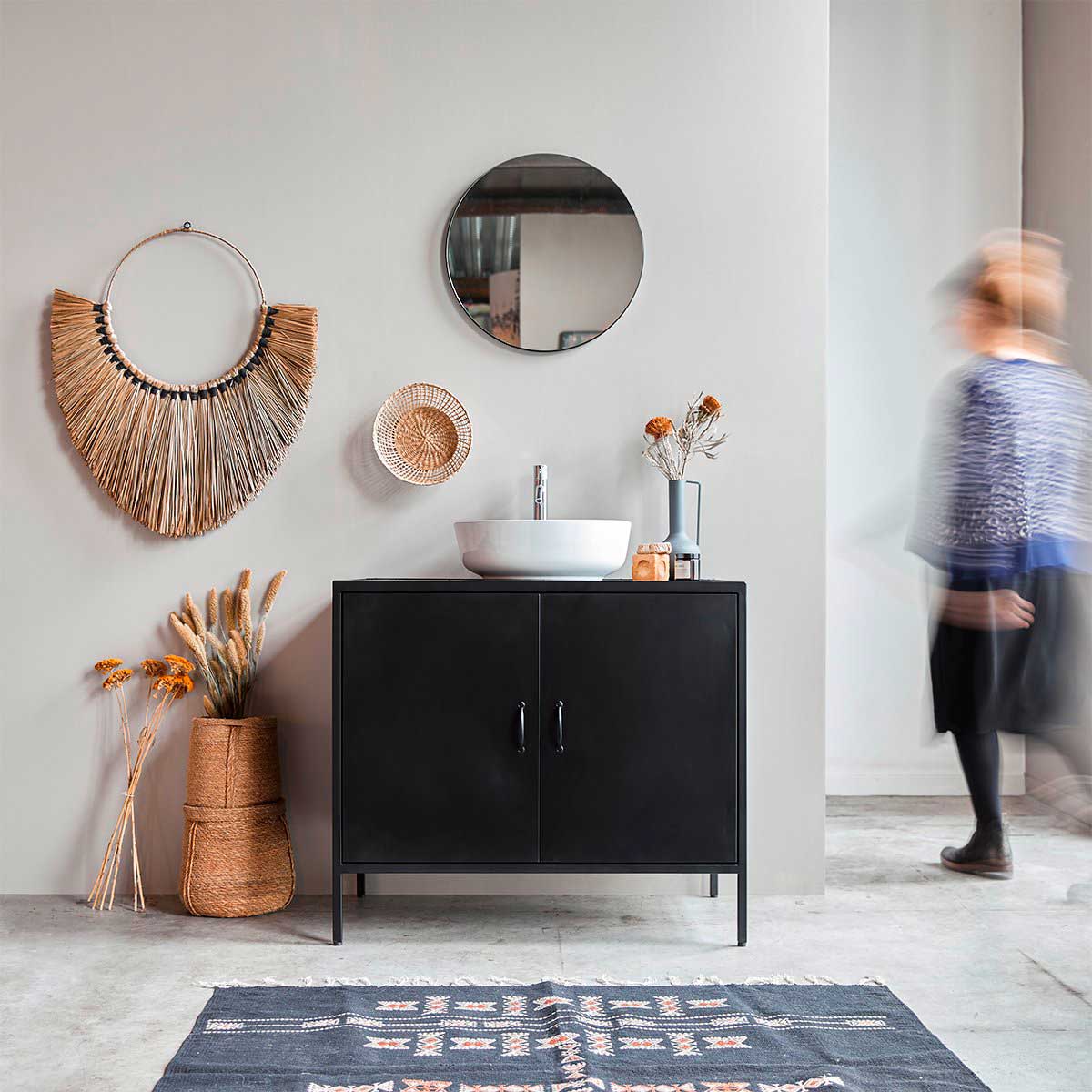 Meuble salle de bain Rangement sous lavabo sdb avec 3 Tiroirs Blanc Meuble  bain