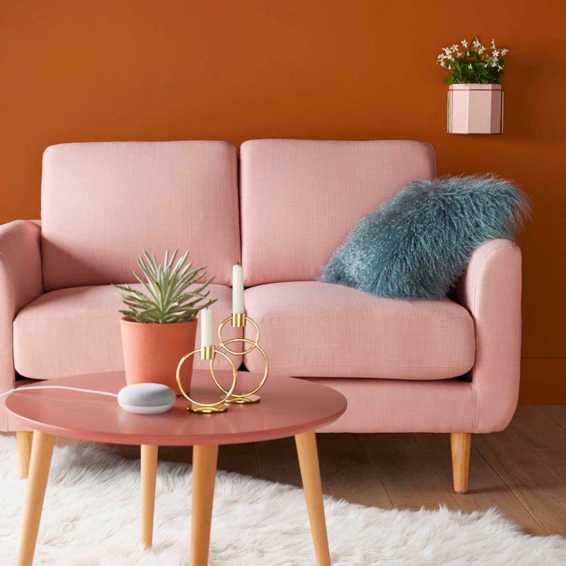 Petit canapé scandinave deux places rose