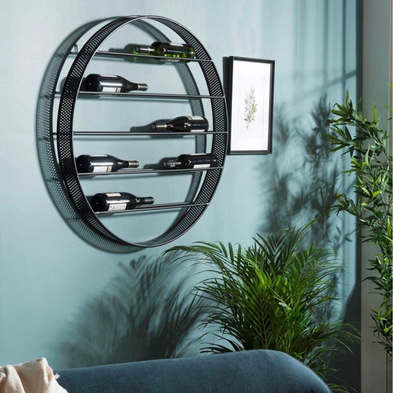 Porte bouteilles rond à fixer sur un mur