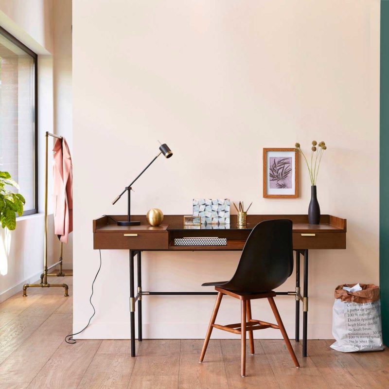 Bureau style vintage en métal et bois