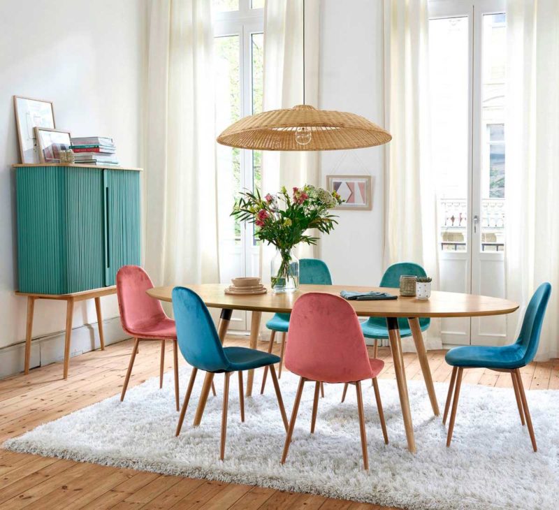 Grande table de salle manger ovale esprit vintage