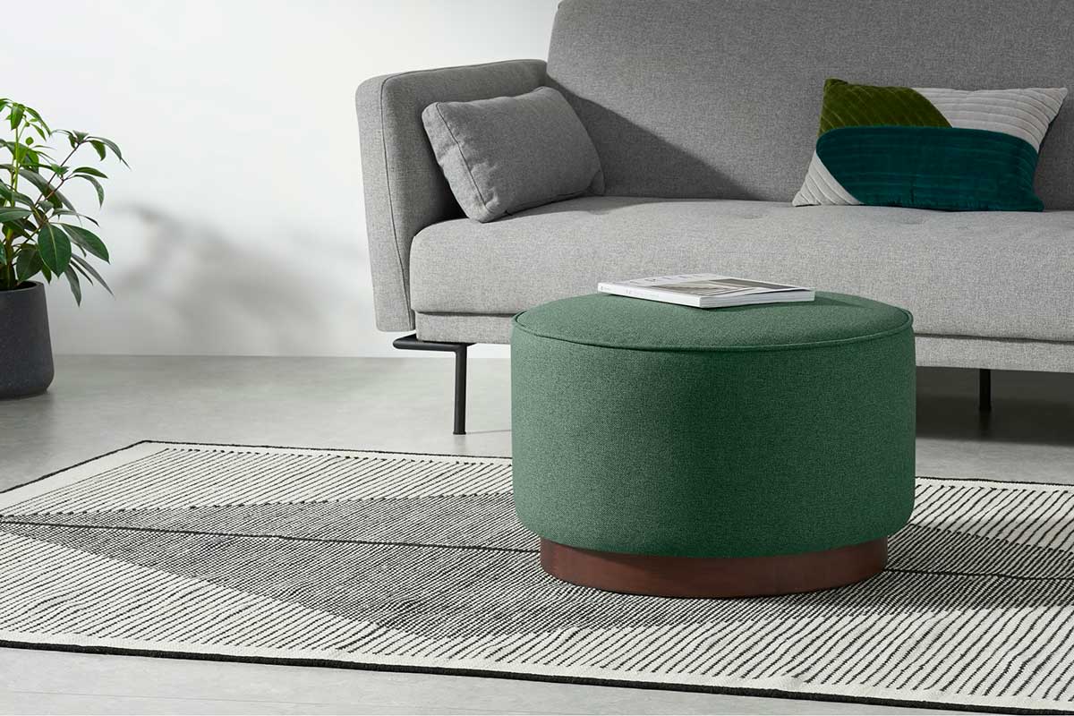 Grand pouf gris pour intérieur et extérieur