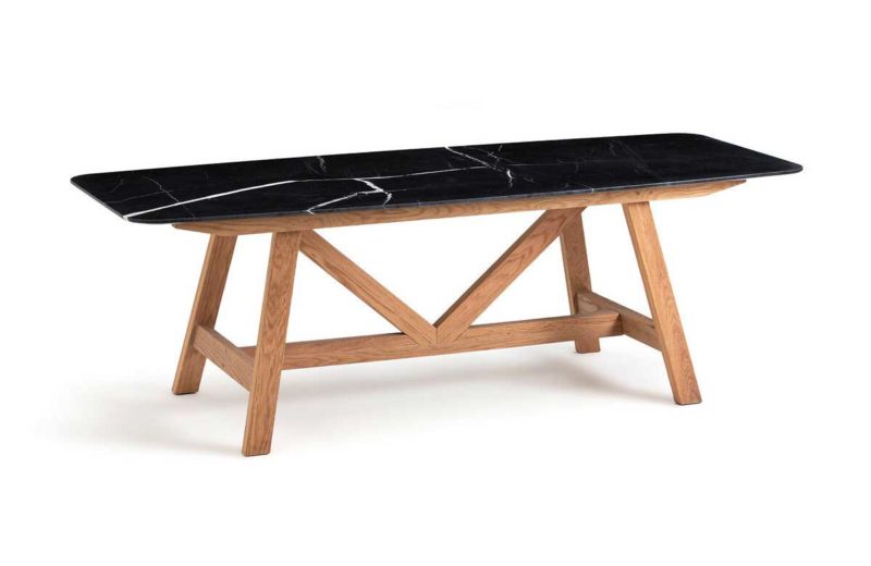 Table de salle à manger en marbre noir