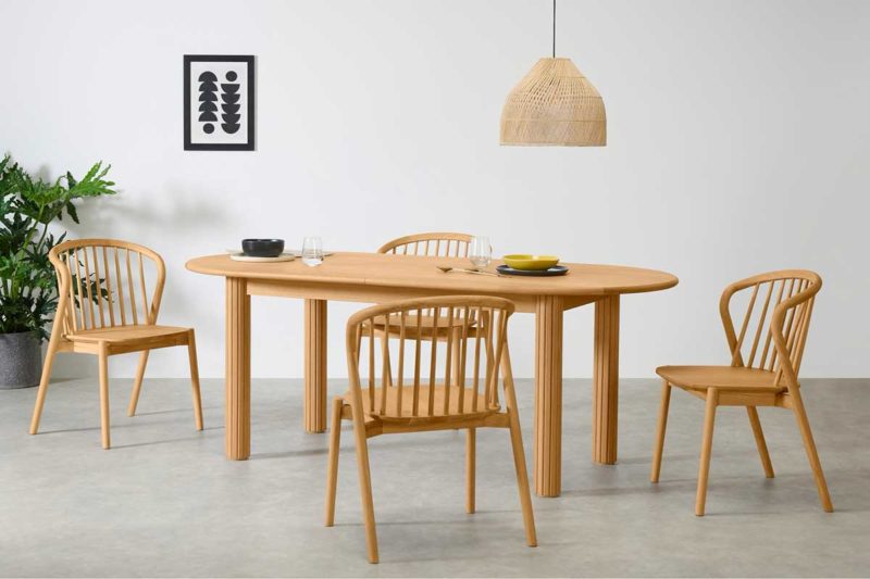 Table design extensible en chêne