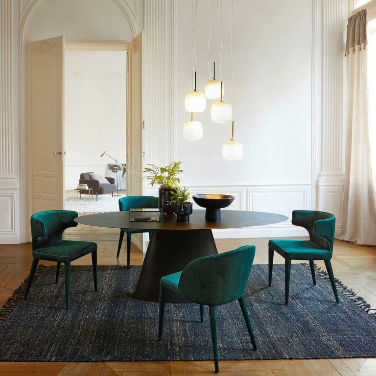 Rururug Tapis Ovale Antidérapant Lavable pour Cuisine Bureau Salon Protection du Sol, Couloir, Passage, Chambre, Le Hall, Abstrait Bleu Brun rétro Oval 100 x 160 cm