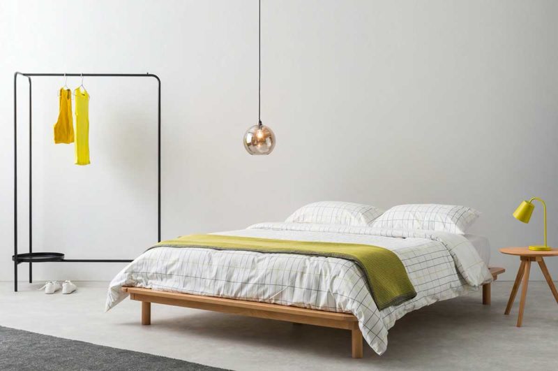 Lit design en bois pour chambre esprit japonais