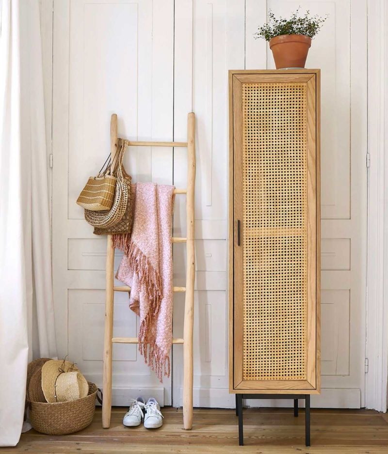 Armoire Weaving - Bois de Manguier Naturel et Rotin