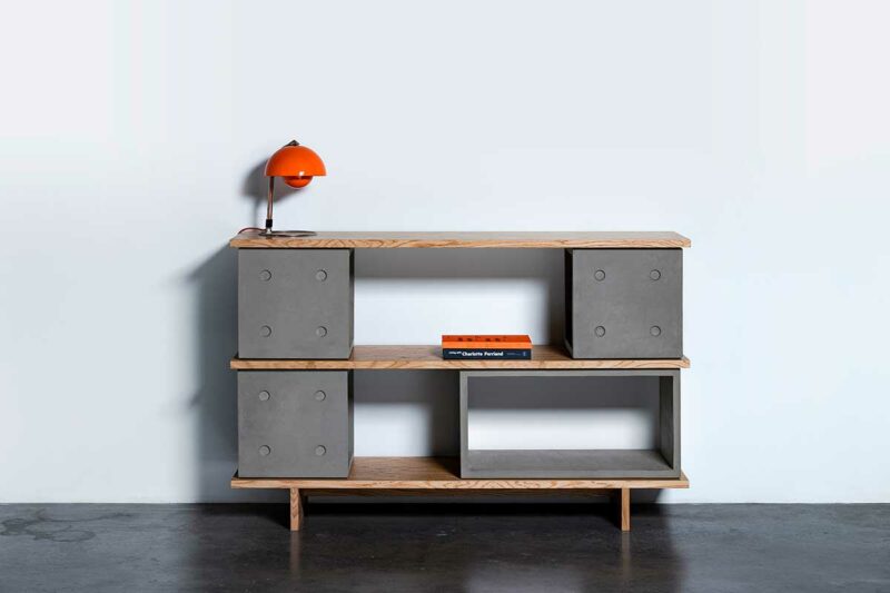Buffet design en béton et bois