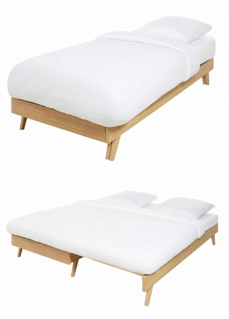 Lit une place qui se transforme en lit double