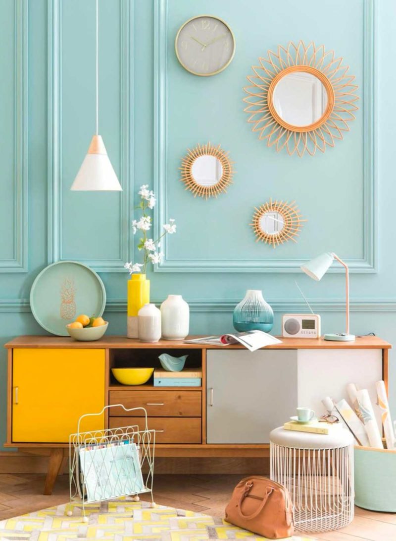 Salon avec enfilade au design scandinave