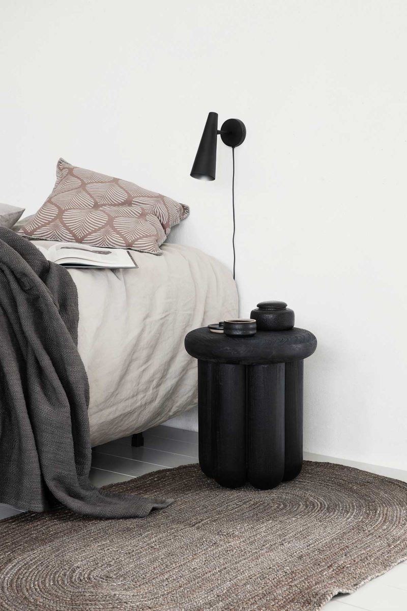 Table de nuit ronde noire