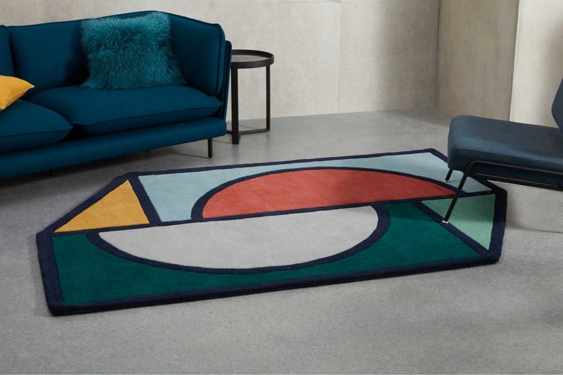 Tapis design à motifs géometriques