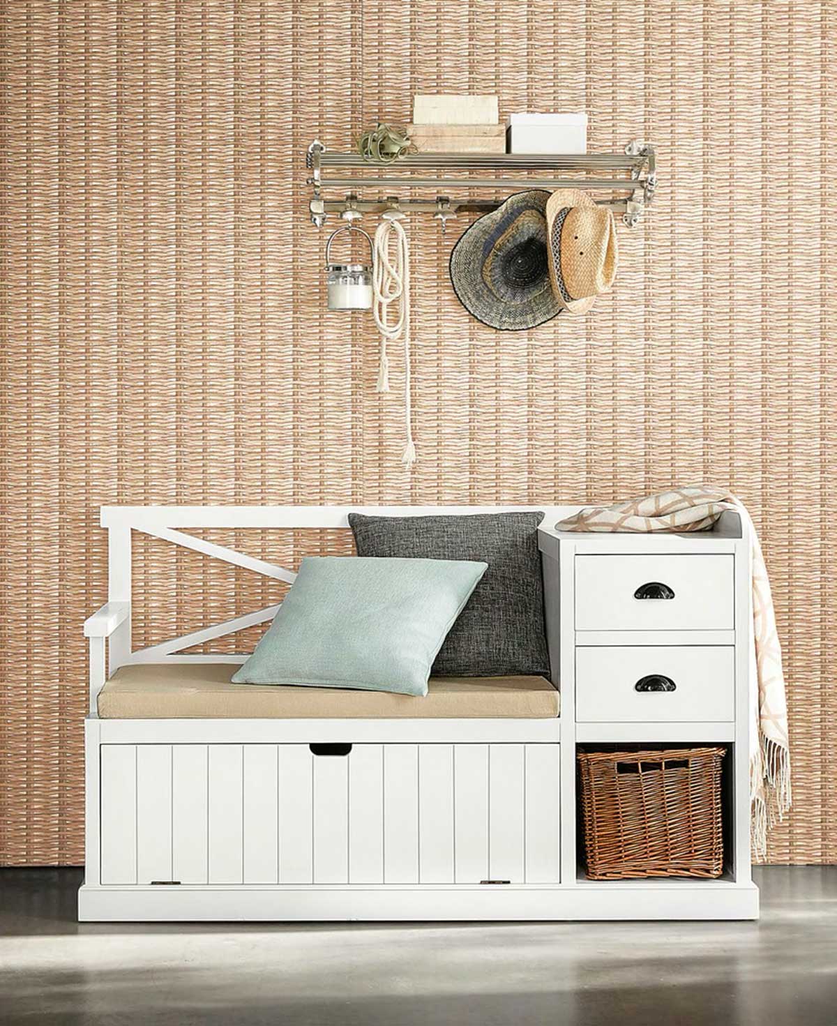 Meuble à chaussures blanc 19 idées déco pour l'entrée