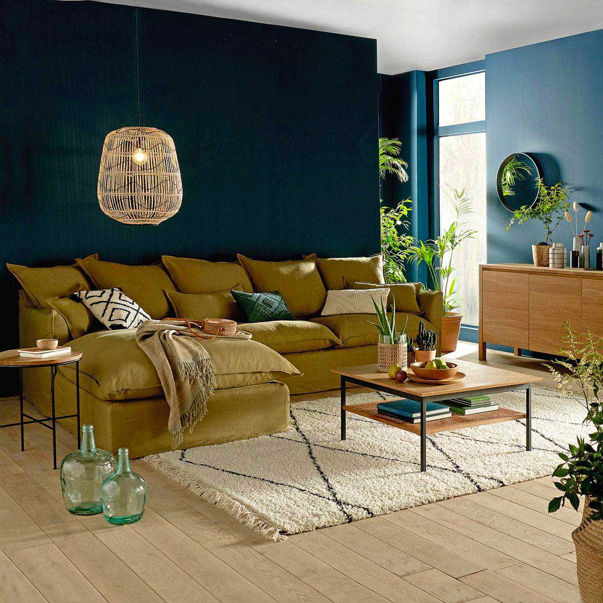Canapé avec méridienne : 19 idées déco pour le salon