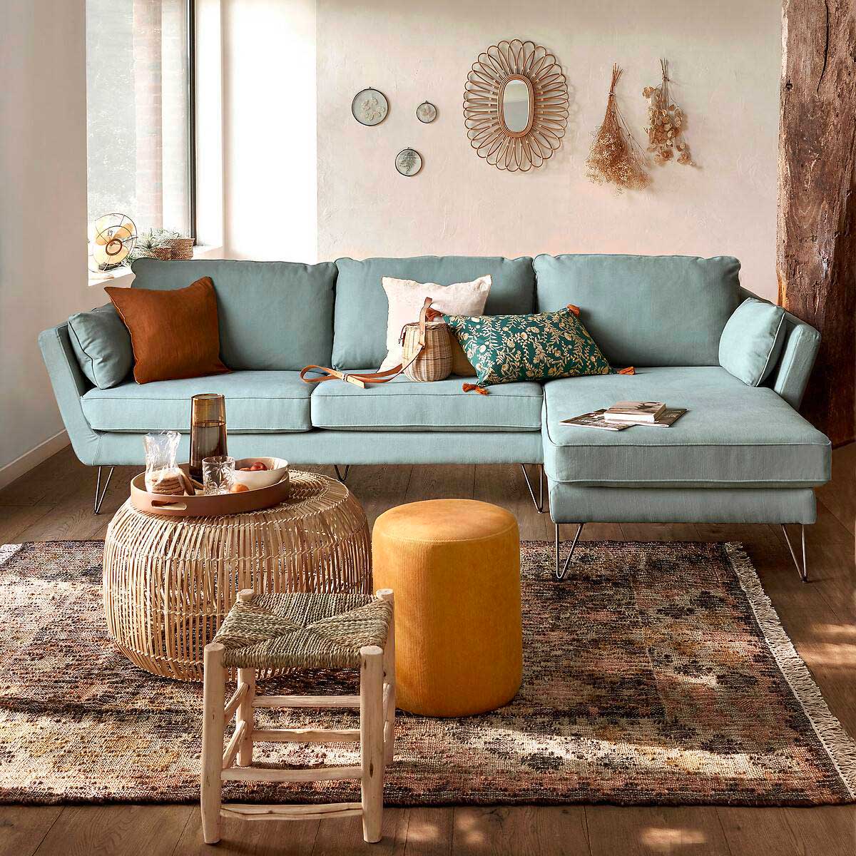Canapé avec méridienne : 19 idées déco pour le salon
