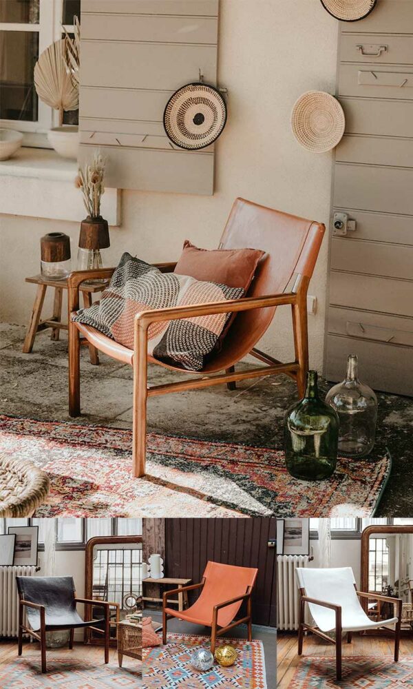 Fauteuil Club En Cuir Noir Style Art Déco – Vintage Rétro Années 20