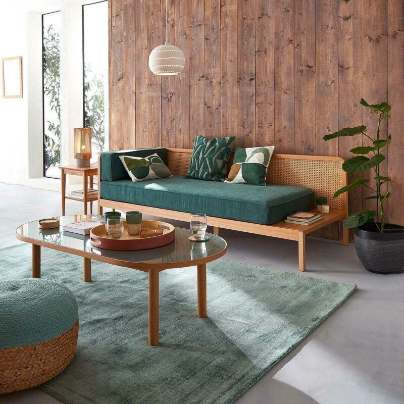Banquette avec cannage