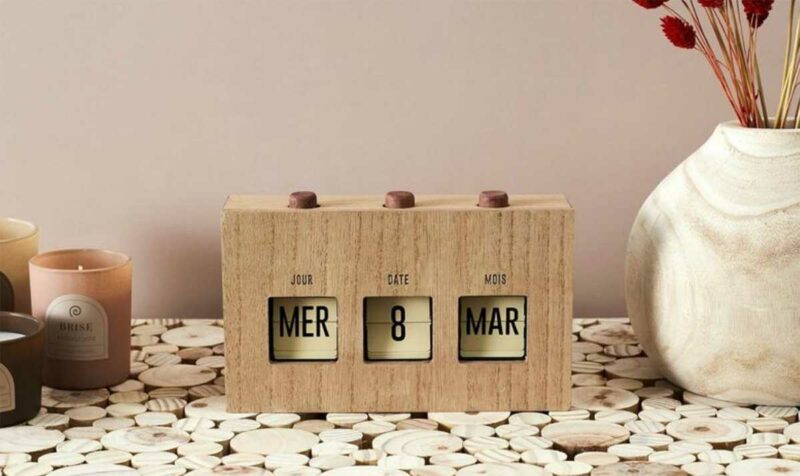 Calendrier flip flap déco effet bois