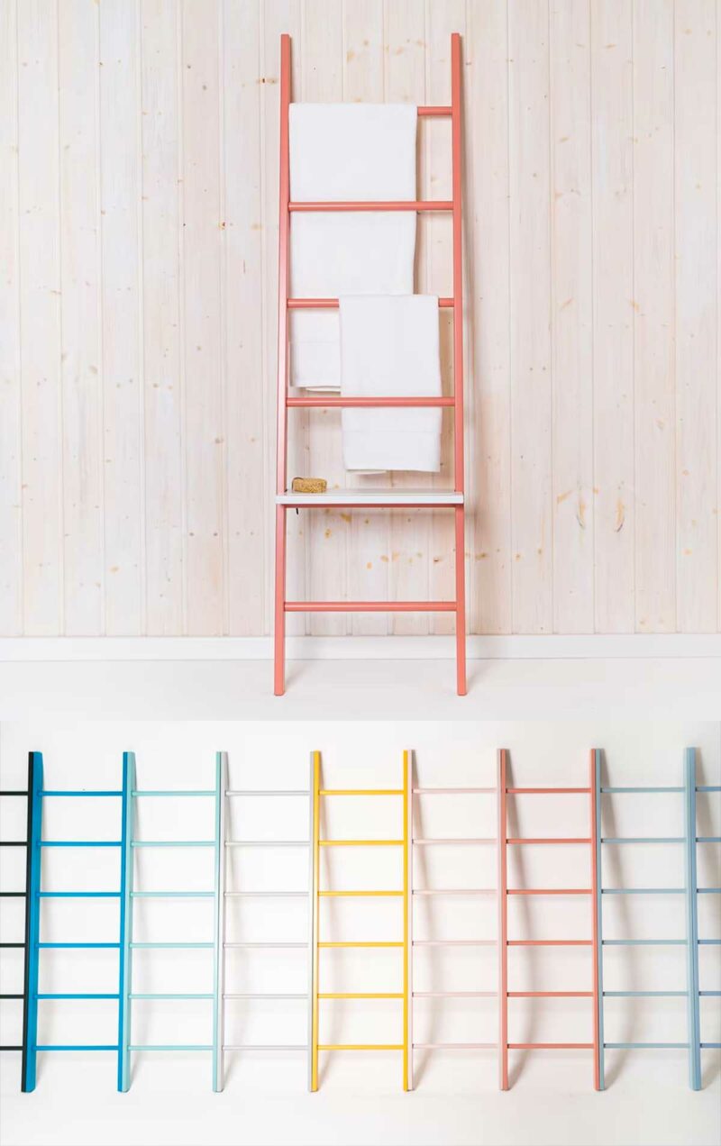 Échelle porte-serviette mural coloré