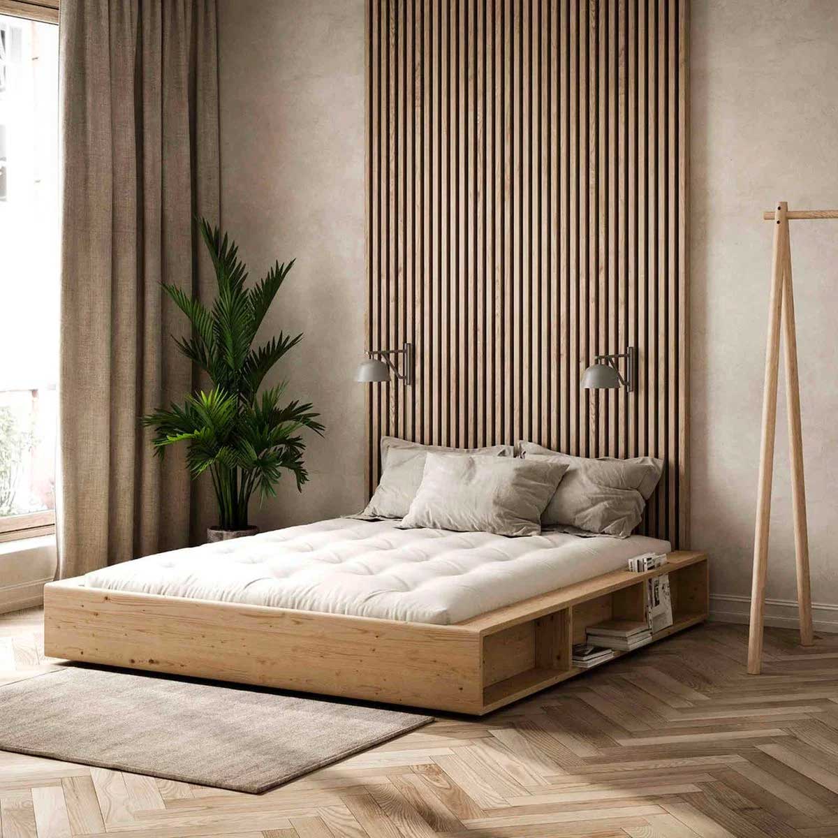 Tête De Lit Déco Aspect Quadrillé Beige 160 Cm - Tête de lit