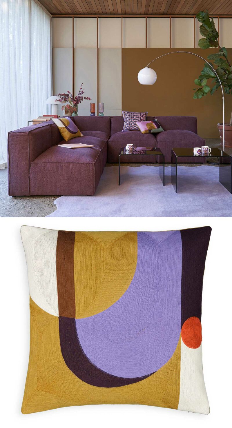Housse de coussin au design graphique
