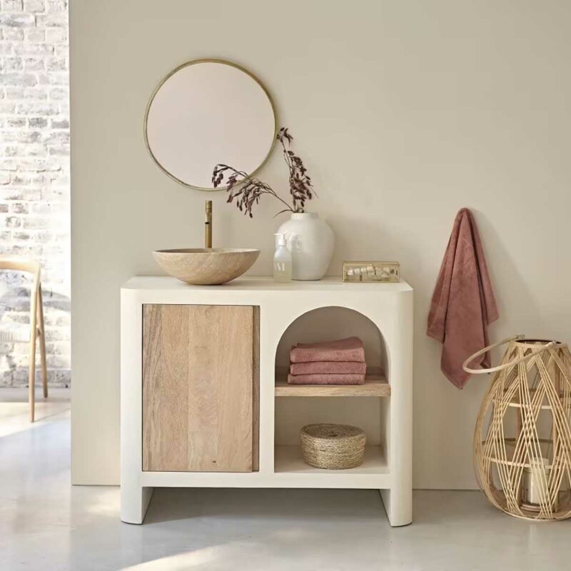 Design esprit arche : un meuble de salle de bains tendance