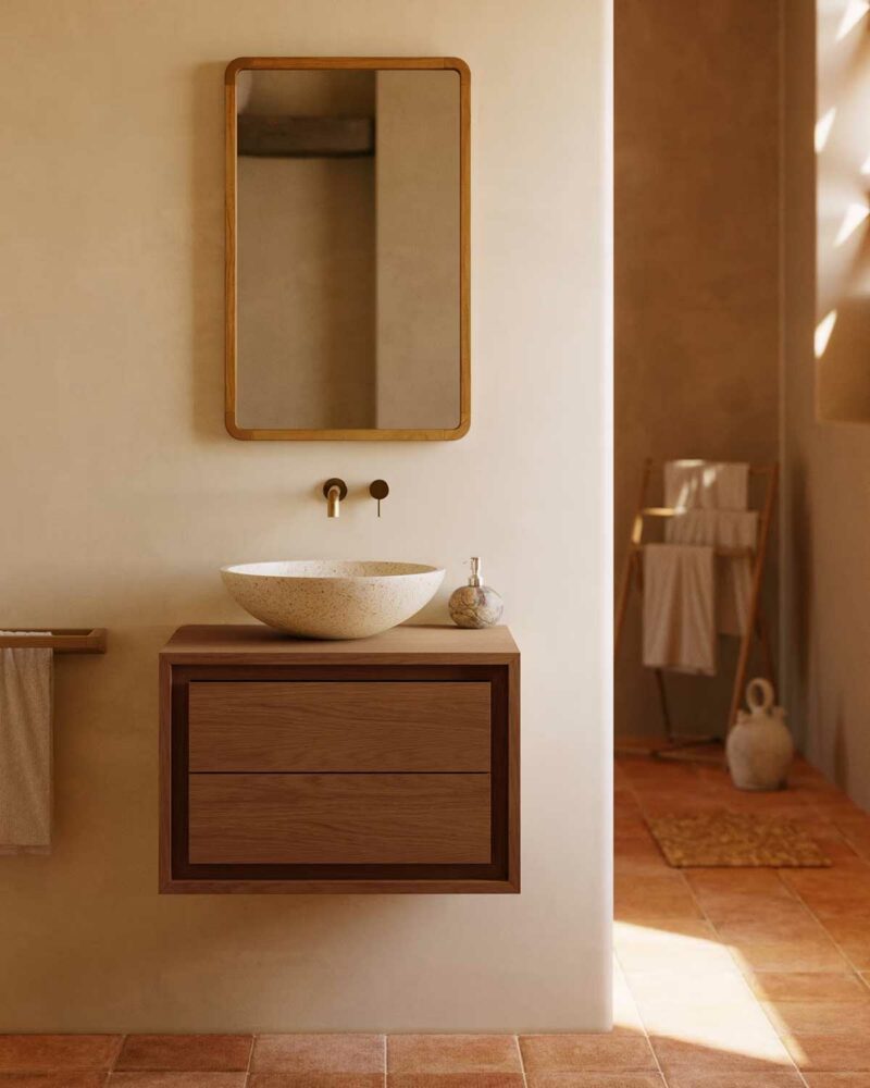 Meuble au design sobre et raffiné pour salle de bains moderne