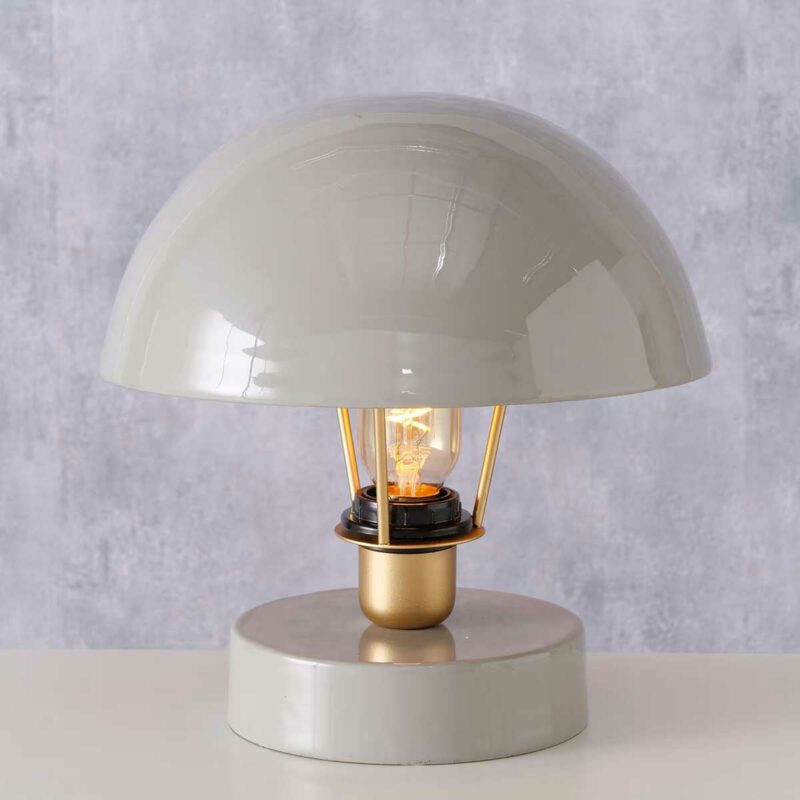 Esprit industriel : lampe à abat-jour hémisphérique gris