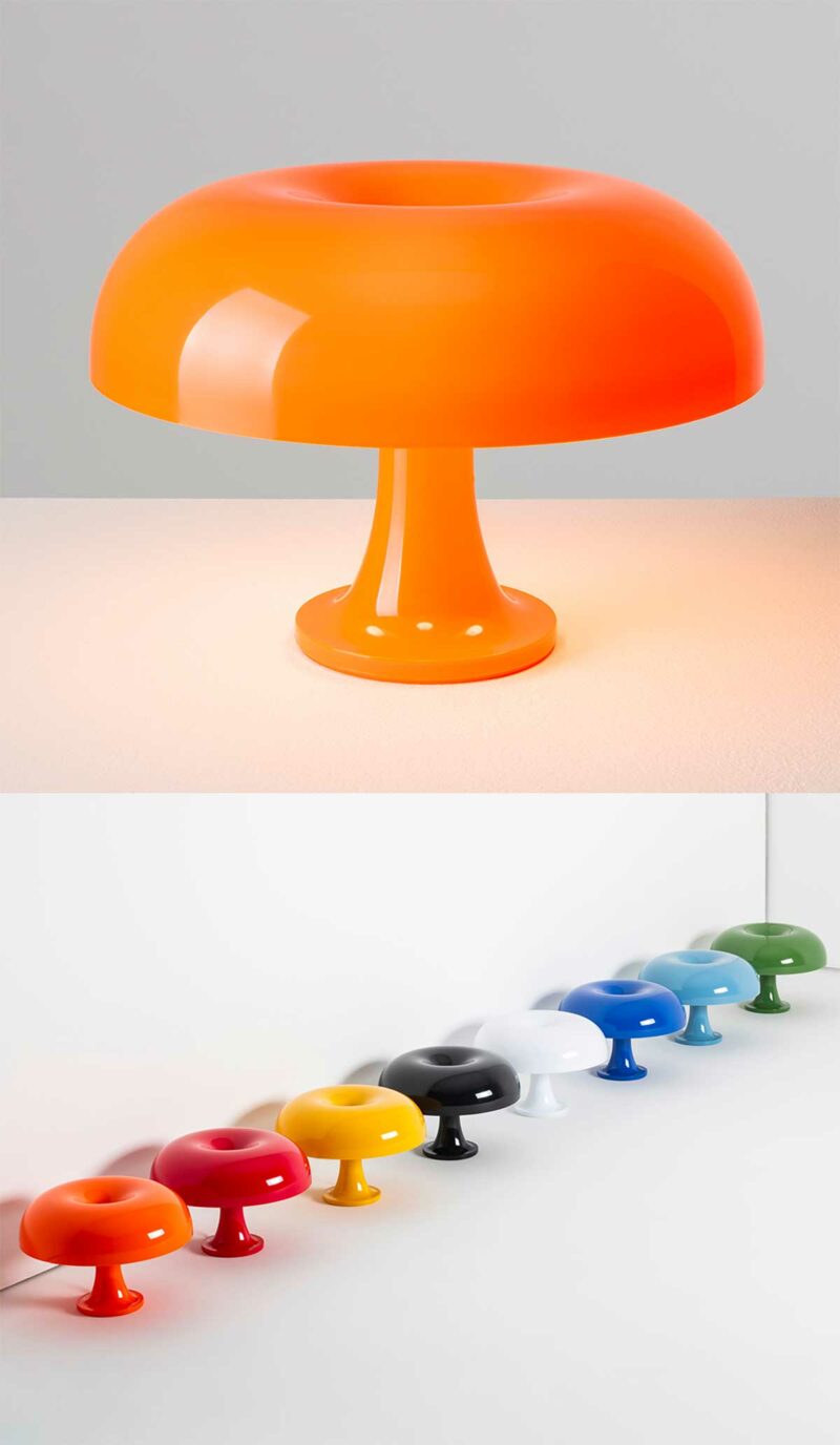 Le style vintage de la lampe champignon Nessino en coloris orange