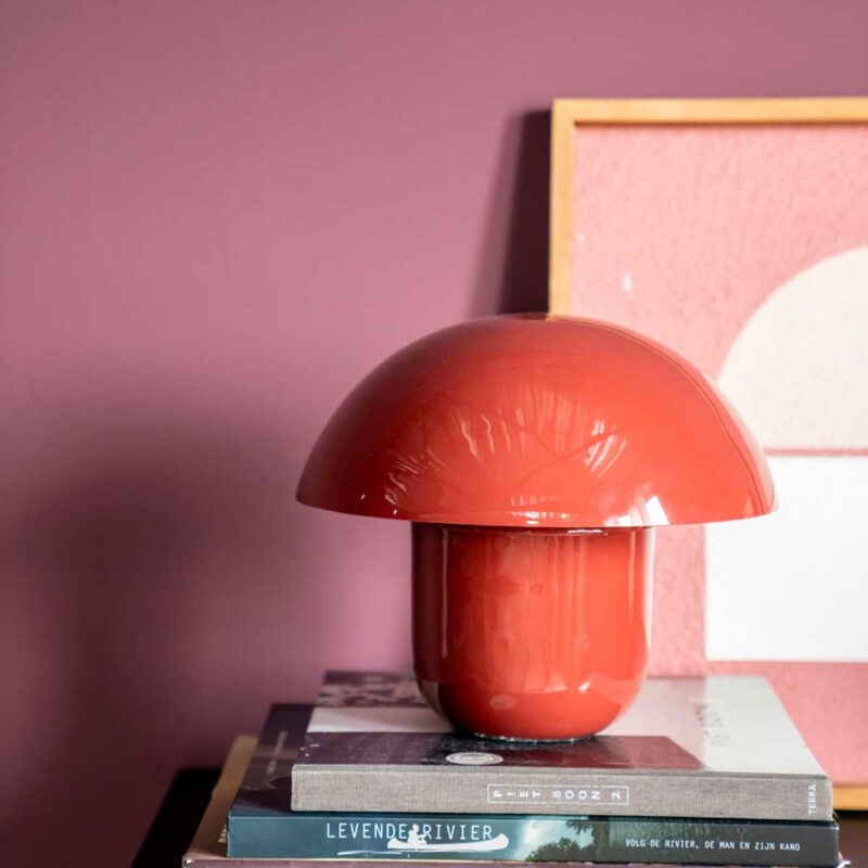 Petit luminaire champignon terracotta