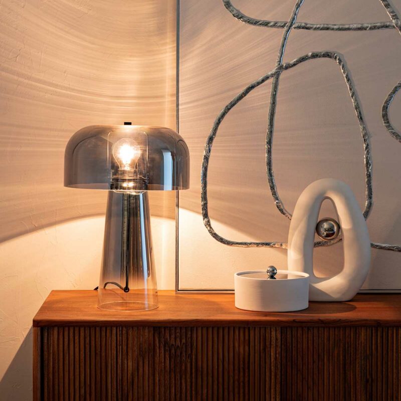 Transparence subtile pour cette lampe champignon