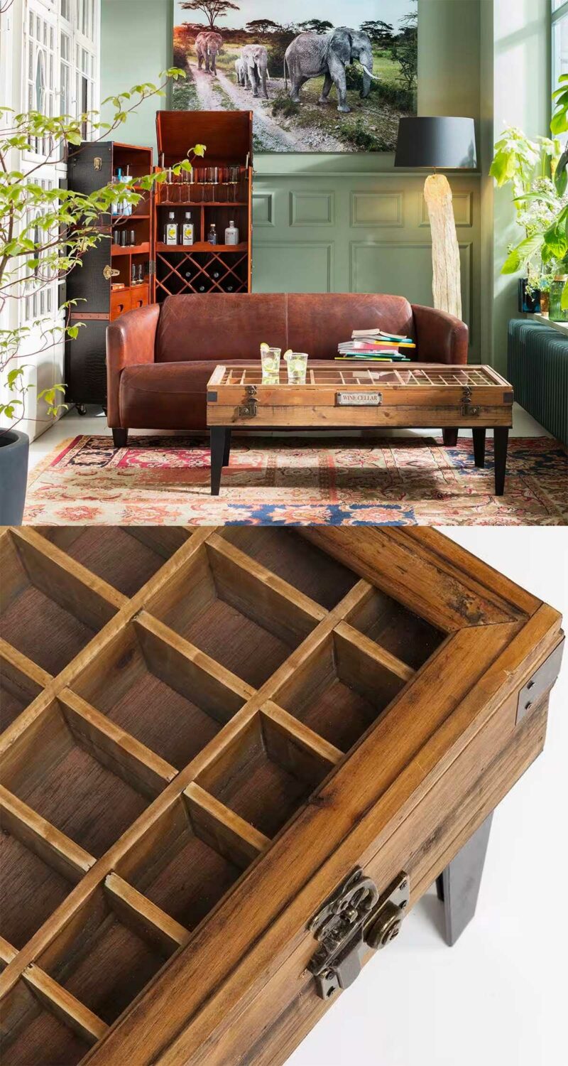La table basse vitrine avec rangement pour objets de collection