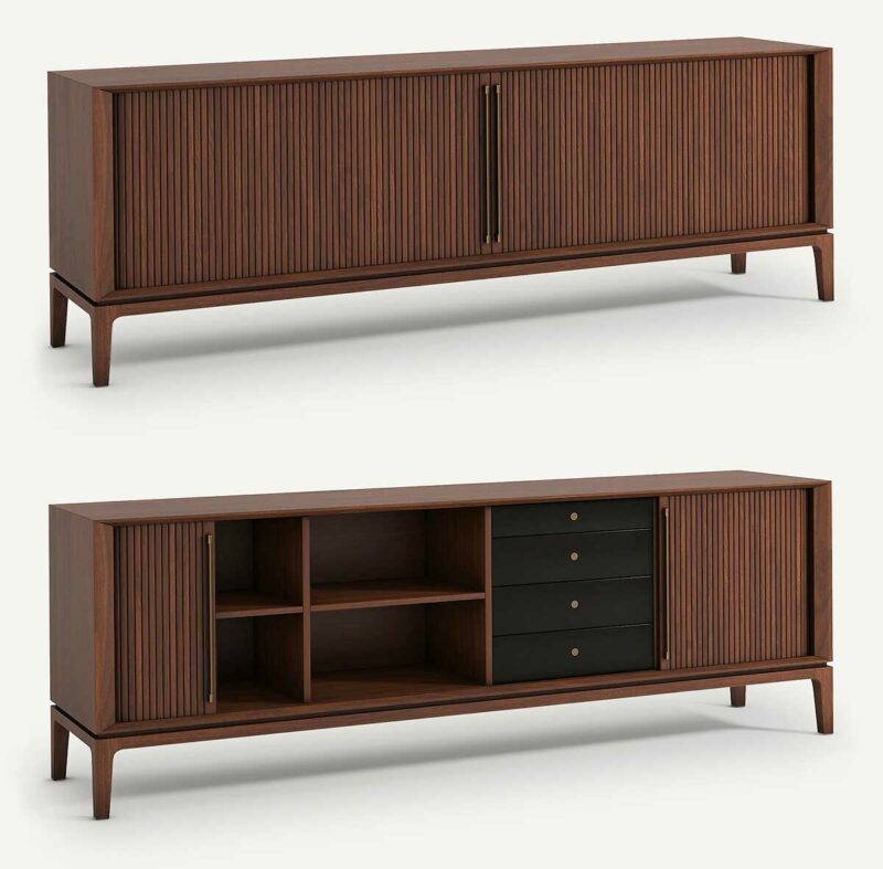 Idée de buffet à portes coulissantes pour une déco vintage