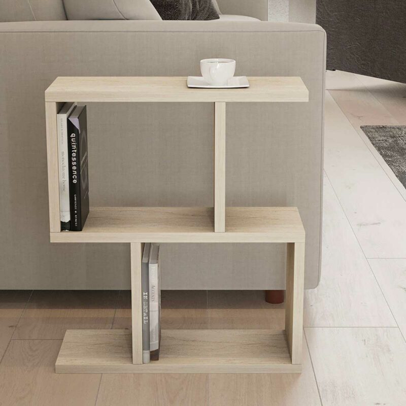Mini-étagère comme bout de canapé pratique