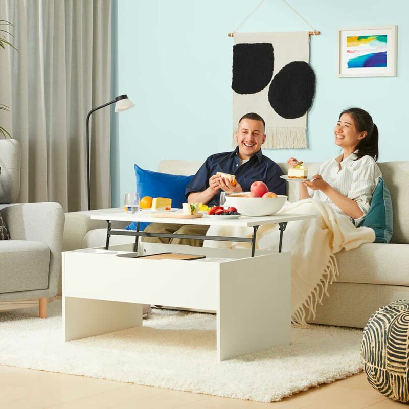 Ikea Östavall : table basse relevable blanche pratique et design