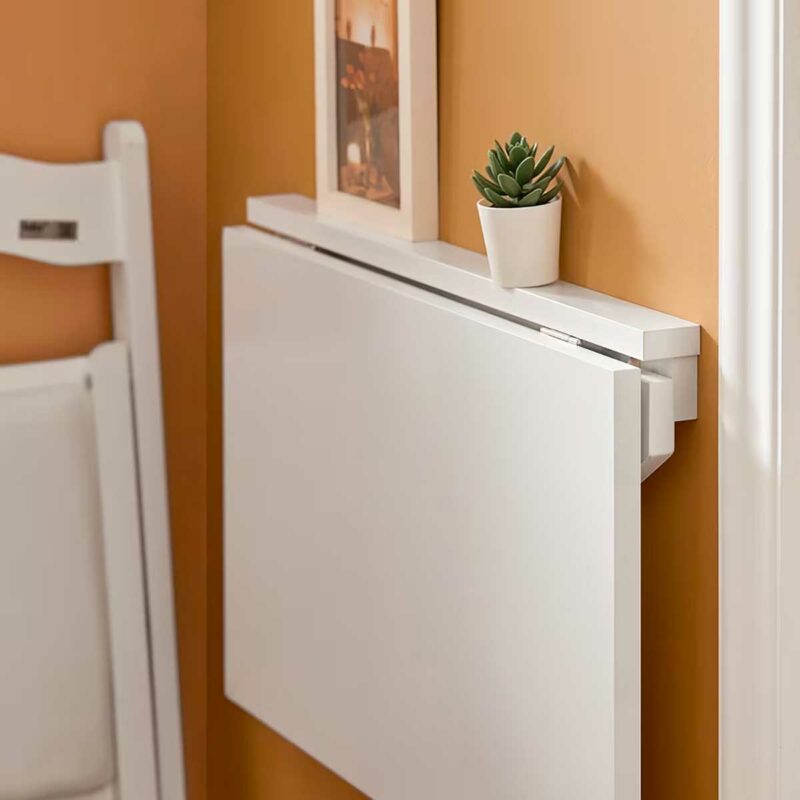 Plateau mural rabattable pour créer une table