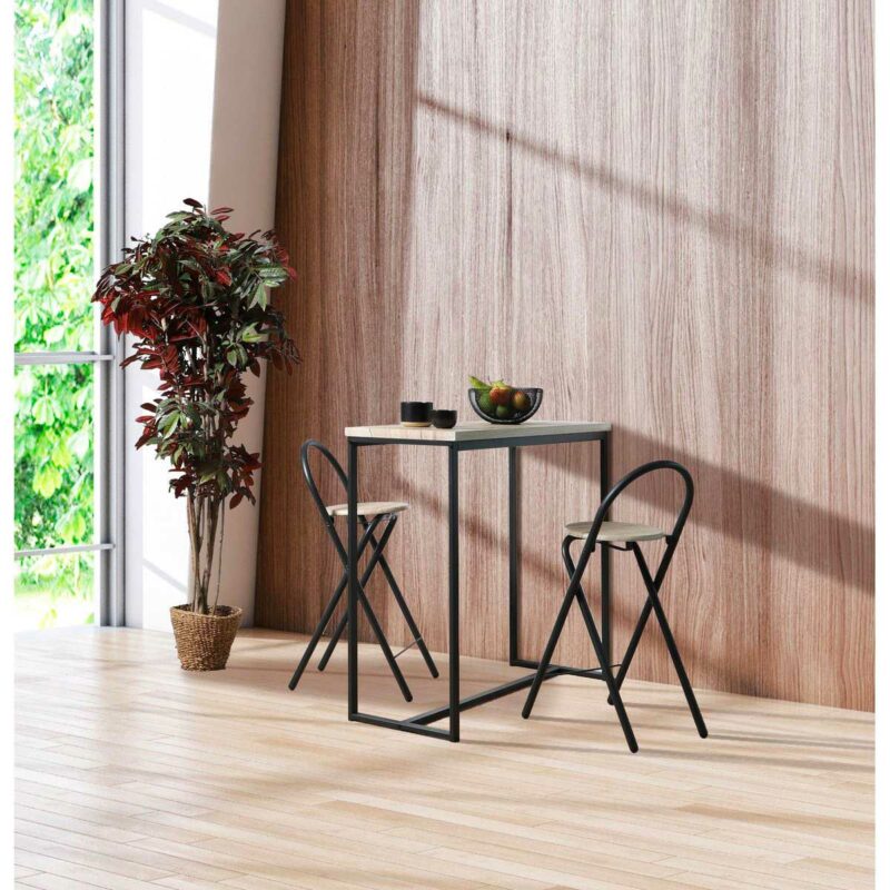 Style industriel : table haute de bar murale