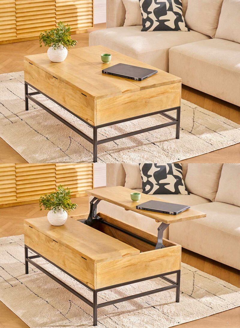 Un design contemporain pour cette table basse relevable moderne