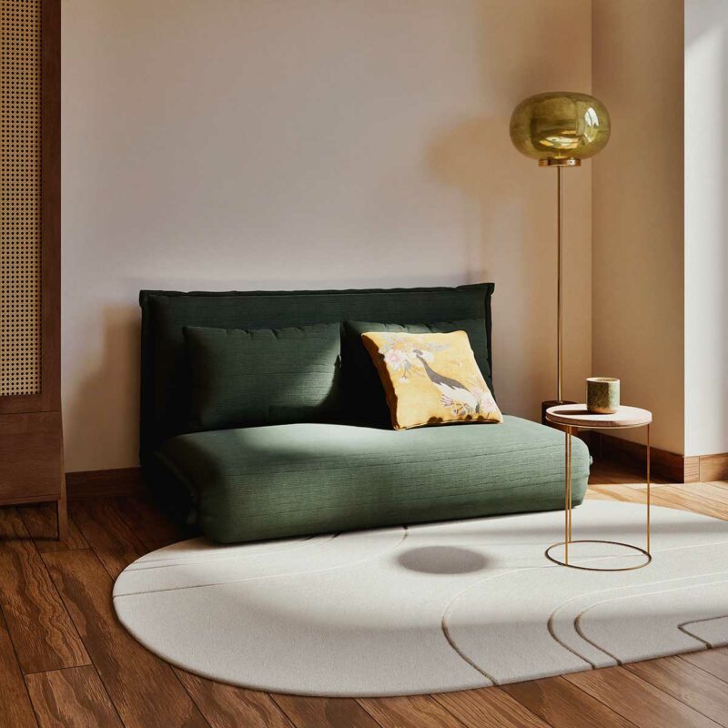 Canapé convertible minimaliste vert sapin