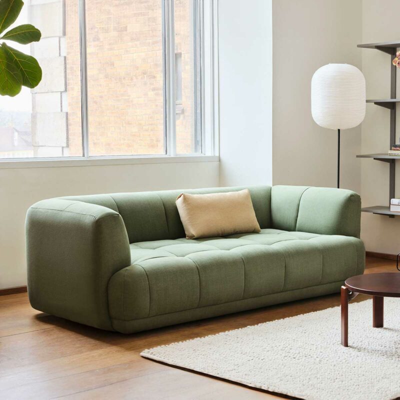 Canapé nuage vert deux places pour déco vintage