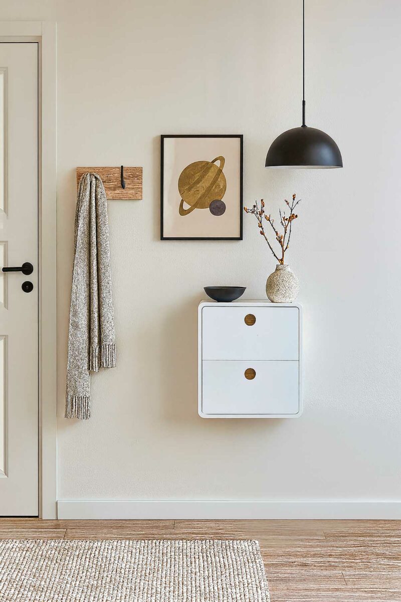 Design mini pour ce meuble à chaussures idéal dans un studio