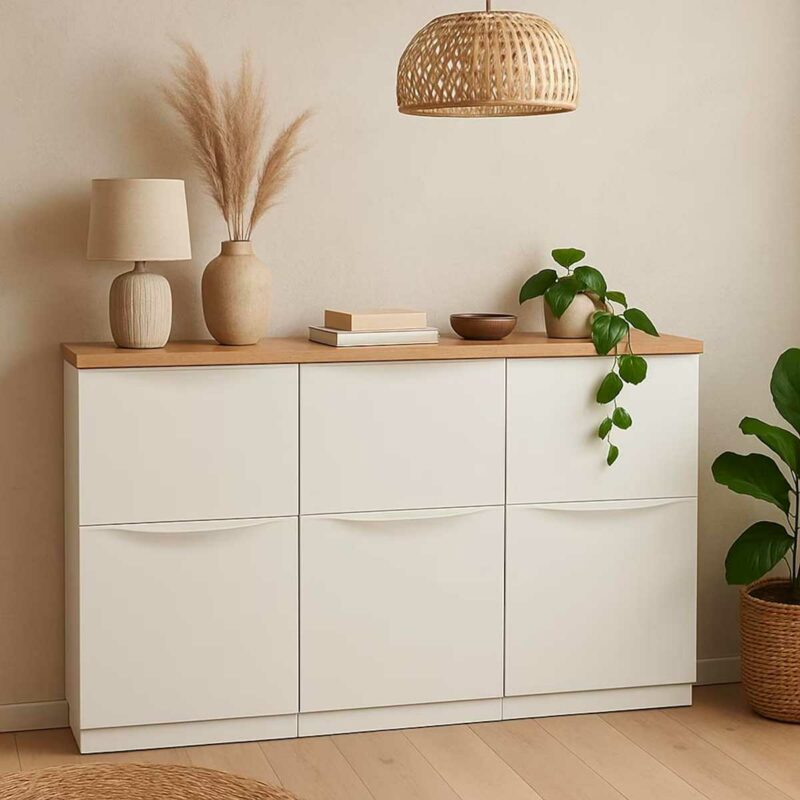 DIY : customiser un meuble design IKEA à chaussures avec un plateau en chêne