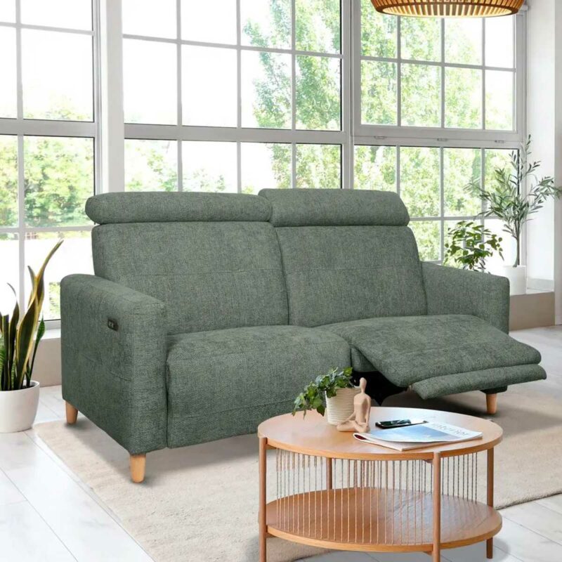 Esprit scandinave : canapé relax avec pieds bois