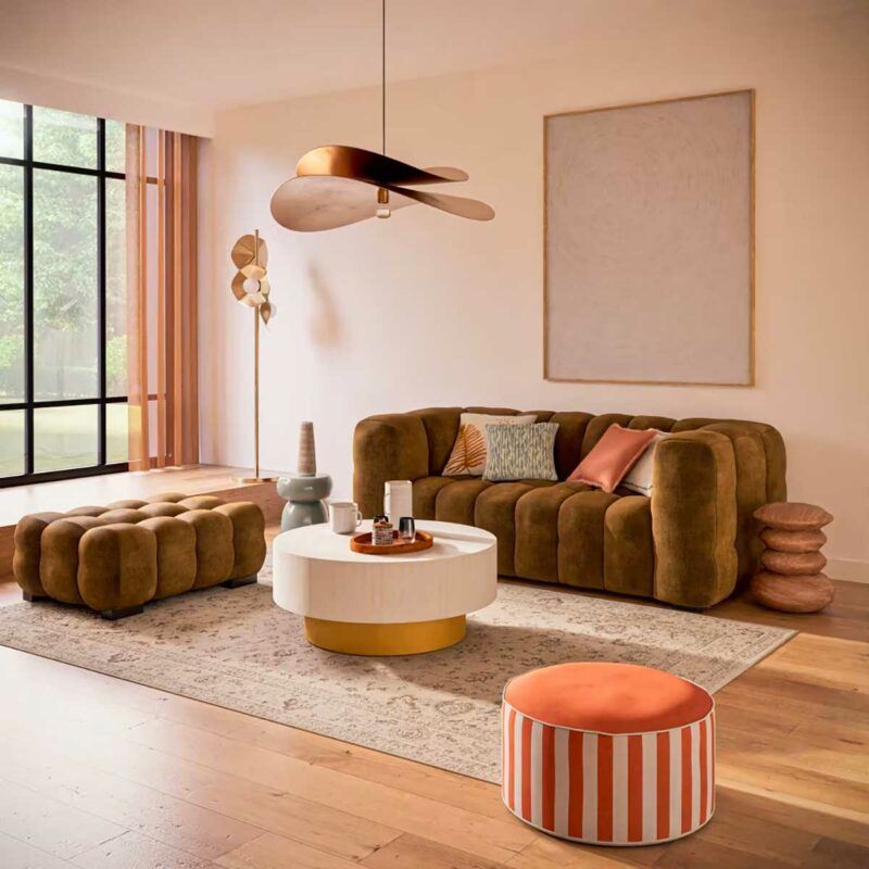 Idée de canapé nuage pour un salon à la déco vintage