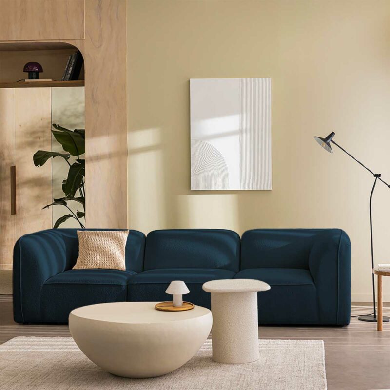 Le minimalisme voit bleu avec ce canapé design