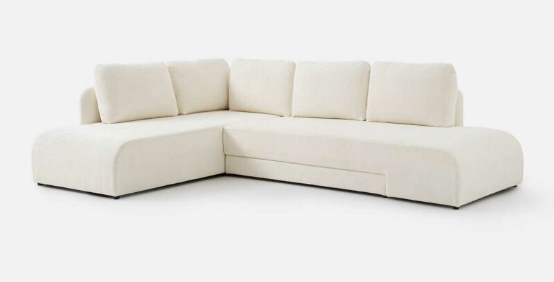 Pureté blanche : canapé d'angle minimaliste convertible
