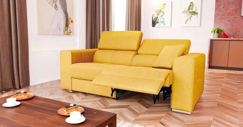 Une touche de soleil dans le salon : canapé relax électrique jaune